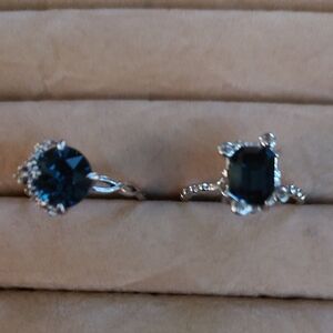 Fragrant Jewels Silver Rings with Midnight Stones